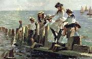 Alexander Mark Rossi The Little Anglers oil painting reproduction